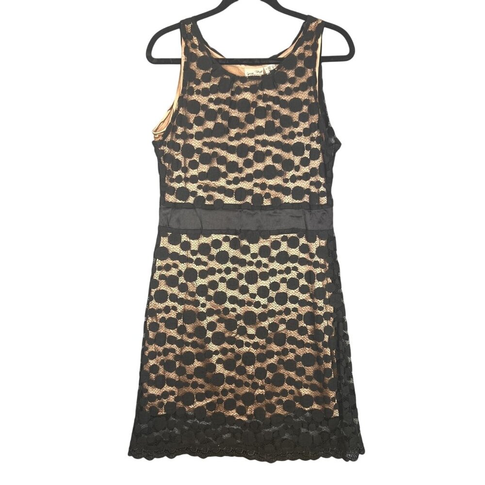Young Thread  Womens Large HOCO Black Lace Nude Dress Sleeveless Party Cocktail